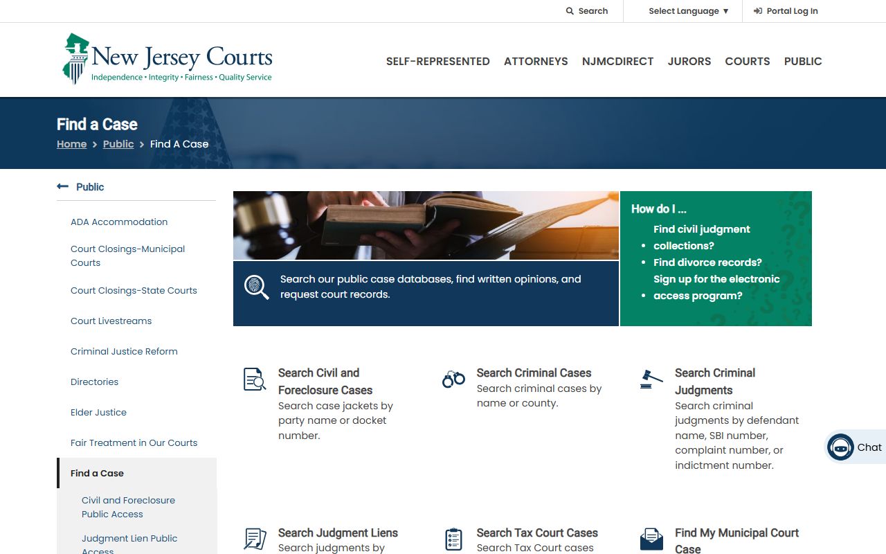 NJ Courts Find a Case hub for Sussex County court records after arrest